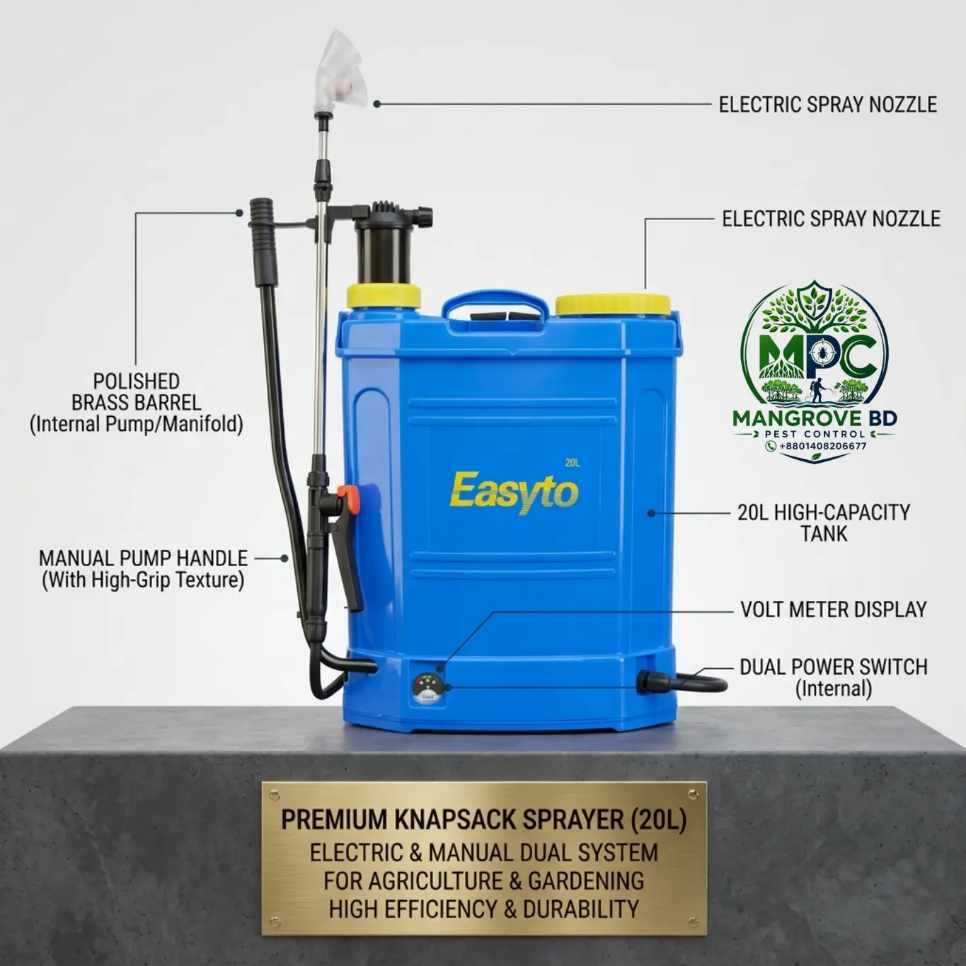 Electric and Manual 20L Sprayer - Pest Control Equipment in Dhaka